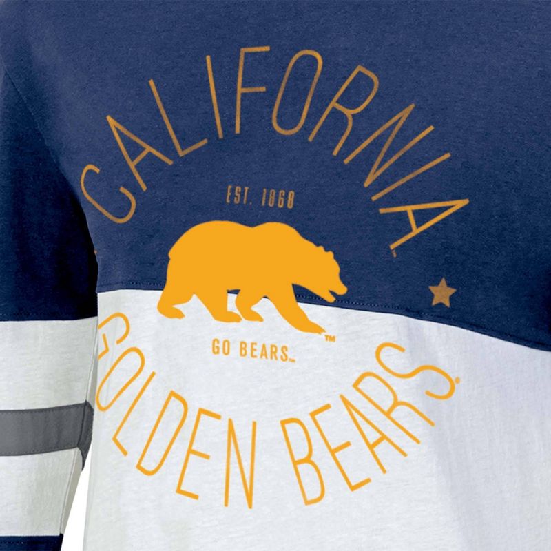 NCAA Cal Golden Bears Women&#39;s Long Sleeve Color Block T-Shirt, 3 of 4