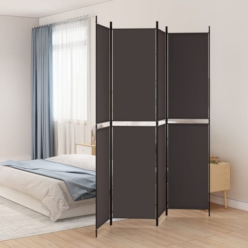 vidaXL 4-Panel Room Divider Brown 78.7"x86.6" Fabric - image 1 of 4