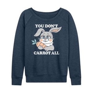 Women's - Instant Message - You Don't Carrot All Lightweight French Terry Wide Neck Long Sleeve Shirt - 1 of 4