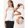 Allegra K Women's Floral Elegant Sweetheart Neck Sleeveless Blouses - 2 of 4