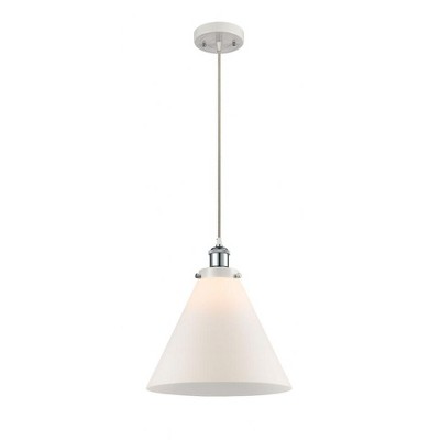 Cone - 1 Light Cord Hung Mini Pendant In Industrial Style-10 Inches Tall and 12 Inches Wide