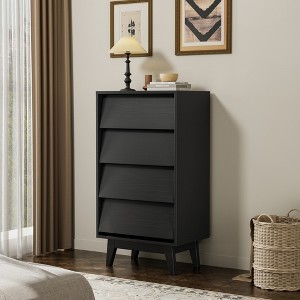 RISOKEYS Dresser for Bedroom with 4 Drawers,Tall Chest of Drawers,Storage Organizer Unit with 4 Storage Drawers for Bedroom and Living Room - 1 of 4
