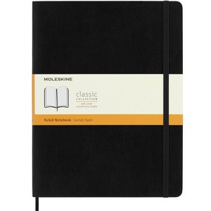 Moleskine Composition Notebook XL Softcover Black: Lined Journal, Acid-Free Paper, Ribbon Marker, Elastic Closure, 192 Pages - 1 of 4