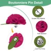Unique Bargains Handmade Flower Brooch Boutonnieres Button Pins for Men Suits 24 Pcs - 2 of 4