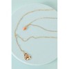 Slickblue Women's Necklace, Gold Belcher Chain with Agate Stone and Textured Pendants, Stylish and Trendy, 15"-17.5" - 2 of 3