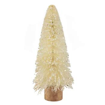 Northlight 8.75" Glittered Cream Sisal Christmas Tree Decoration