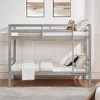 MAYEERTY Twin over Full Bunk Bed with Ladder, Wooden Bed Frame with High Guardrail and Ladder for Kids, No Box Spring Needed, Grey - 2 of 4