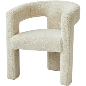 Nordlys White Bouclé Lounge Chair Modern Design Style Upholstery Dining Room - 1 of 4