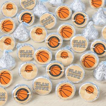 Big Dot of Happiness Nothin' but Net - Basketball - Baby Shower or Birthday Party Small Round Candy Stickers - Party Favor Labels - 324 Count