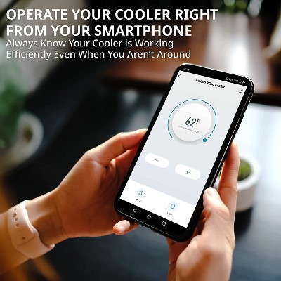 Ivation 34 Bottle Black Freestanding Wine Cooler with Wi-Fi and LED Lighting