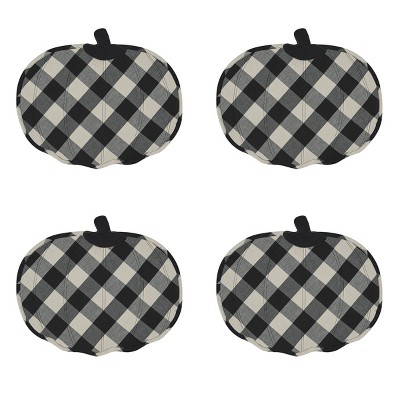 Park Designs Wicklow Black & Cream Pumpkin Placemat Set of 4