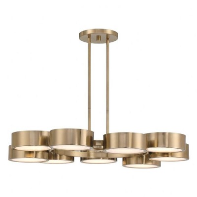 Noble Brass and Crystal 9-Light LED Chandelier
