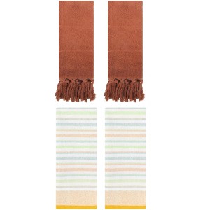 REGALWOVEN 4 Pcs Cotton Soft Absorbent Home Bathroom Decorative Hand Towel - 1 of 4