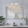 DORESshop Modern LED Vanity Light 3-Light Chrome Bathroom Wall Sconce with Square Crystal Shades for Bathroom Bedroom and Mirror Lighting - 3 of 4