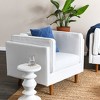 Storied Home Atley Modern Upholstered High Sided Arm Chair Coastal White: Elegant Polyester, Steel Frame - 2 of 4