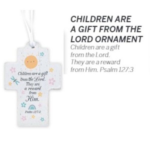 Dicksons Cross Children are A Gift, Psalm 127:3 Multicolor Small MDF Wood Decorative Hanging Ornament - 1 of 2