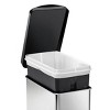 simplehuman 10L Rectangular Step Bathroom Step Trash Can Stainless Steel with Black Plastic Lid - image 4 of 4