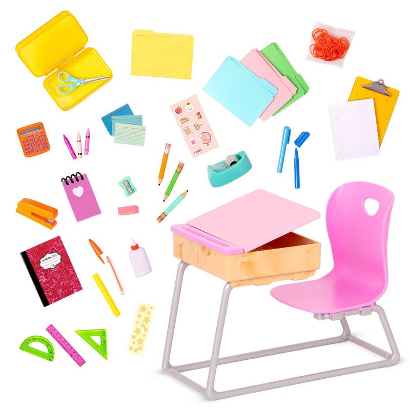Our Generation Frederika &#38; Flying Colors Desk Accessory Set 18&#34; Doll School Bundle, 5 of 10