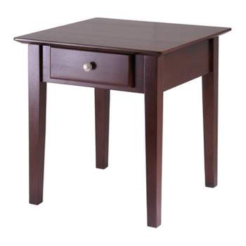 Rochester End Table with One Drawer, Shaker - Antique Walnut - Winsome