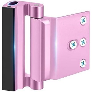 DOMETOUR Home Security Door Reinforcement Lock, Childproof Latch for Inward Swinging Doors, Top Flip Lock for Kids Safety Bedroom Apartment - 1 of 4