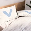 Deny Designs King April Lane Art Block Blue Monogram V Microfiber Printed Pillow Sham - 2 of 3