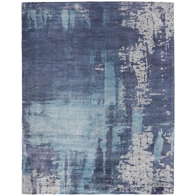 Feizy Area Rugs Emory Industrial Abstract, Blue/Ivory, 10' x 14