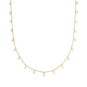 Pure Collection by Ross-Simons 2.5-3mm Cultured Pearl Necklace in 14kt Yellow Gold - 1 of 4