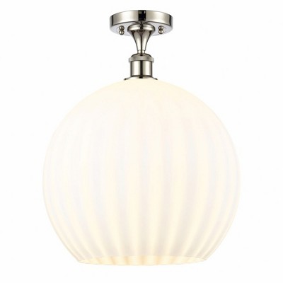 White Venetian - 1 Light Semi-Flush Mount In Modern Style-17.88 Inches Tall and 13.75 Inches Wide