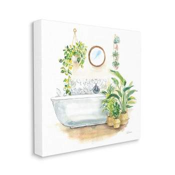 Stupell Industries Serene Bathroom Interior with Greenery Plants Painting