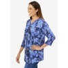 Woman Within Plus Size Perfect Printed Three-Quarter Sleeve V-Neck Tee - 4 of 4
