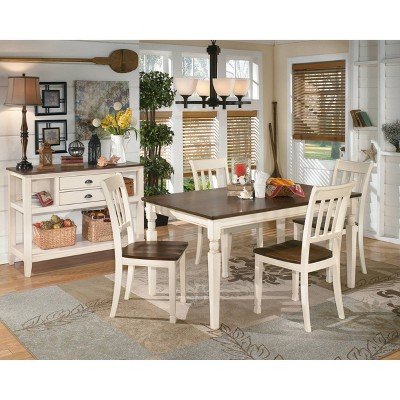 Cottage Charm Two-Tone Wooden Side Chair with Slat Back Design