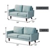 Velvet Loveseat Mid-Century Modern Sofa Tufted Couch with Wooden Legs for Living Room - 3 of 4