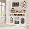 Wine Bar Cabinet with LED Light, 47" Liquor Storage Cabinet with Wine Rack and Glass Hanger - 3 of 4