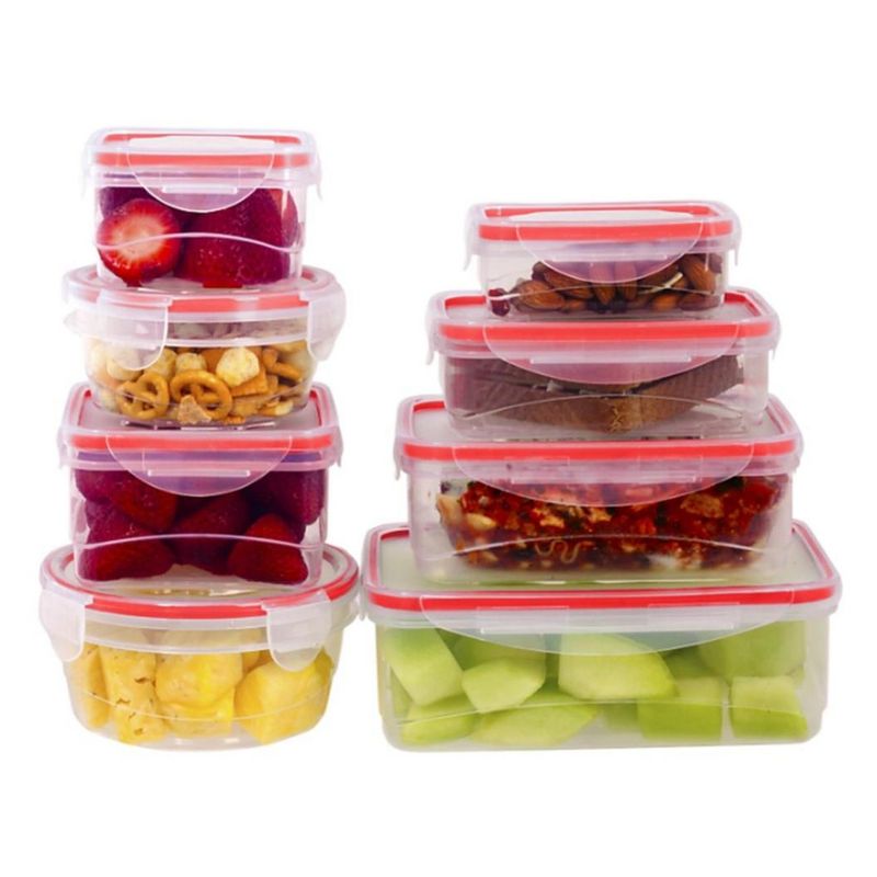 Lexi Home Plastic Containers with Snap Lock Lids (Set of 8), 1 of 4