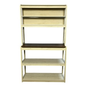 INFURNIC Kitchen Racks Modern 5 Tier Bakers Rack with Adjustable Shelves and Stylish Storage for Kitchen, Brown White, 39.37"*15.75"*66.93" - 1 of 4