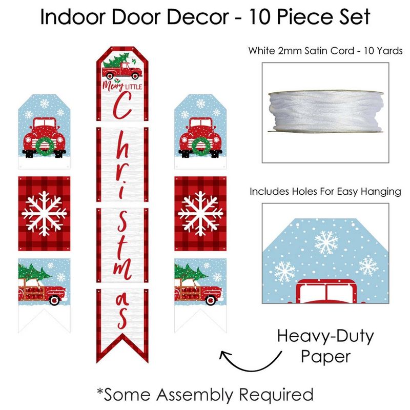 Big Dot of Happiness Merry Little Christmas Tree - Hanging Vertical Paper Door Banners - Red Christmas Party Wall Decoration Kit - Indoor Door Decor, 5 of 8