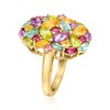 Ross-Simons 2.61 ct. t.w. Multi-Gemstone Floral Ring in 18kt Gold Over Sterling - 3 of 4