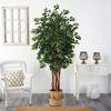 Nearly Natural 7-ft Sakaki Artificial Tree in Handmade Natural Jute Planter with Tassels - image 3 of 4