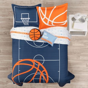 Lush Décor Kids' MVP Sports Basketball Reversible Oversized Comforter Bedding Set - 1 of 4