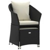 vidaXL 2 Piece Patio Lounge Set with Cushions Black Poly Rattan - 4 of 4