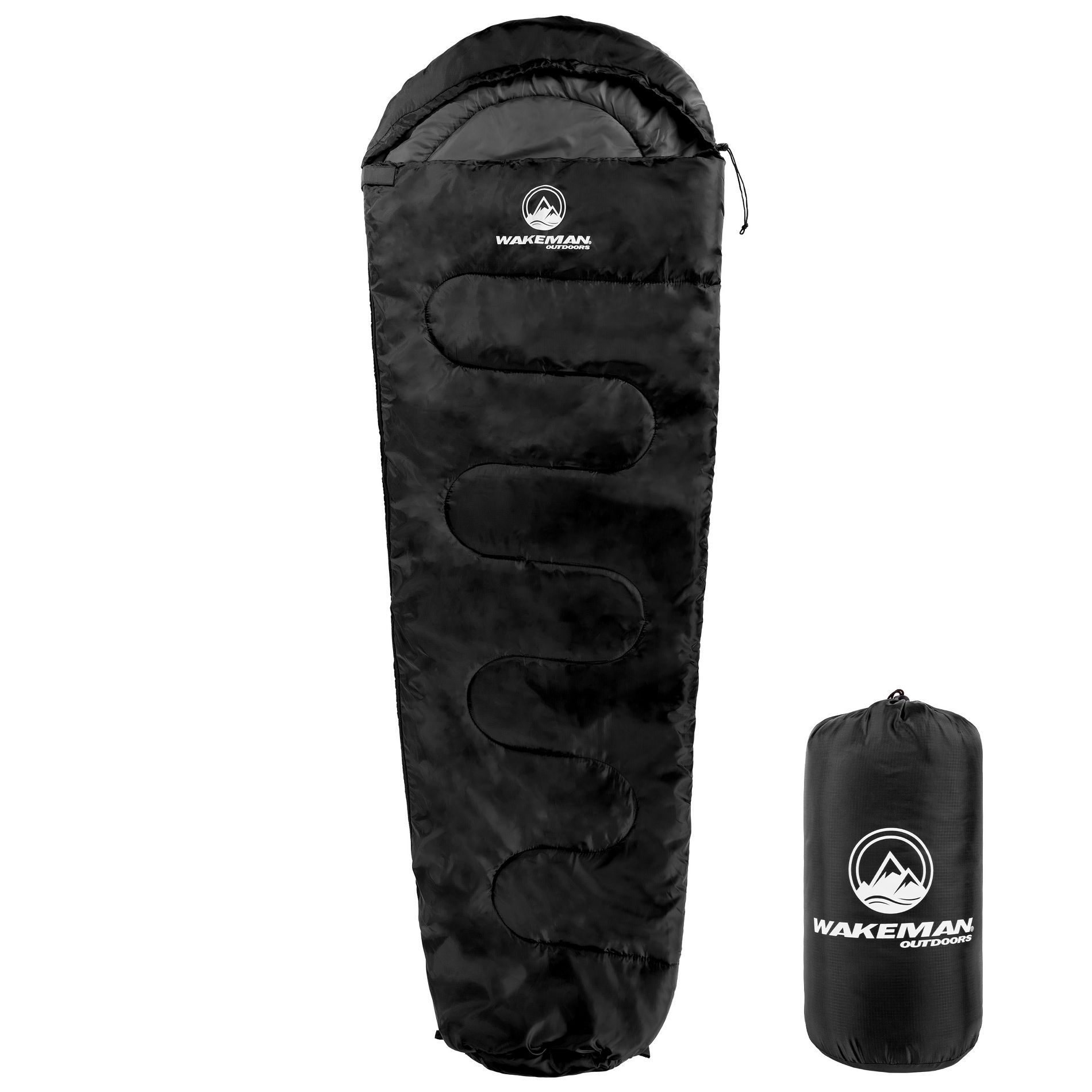 Wakeman Outdoors Mummy Sleeping Bag, Black