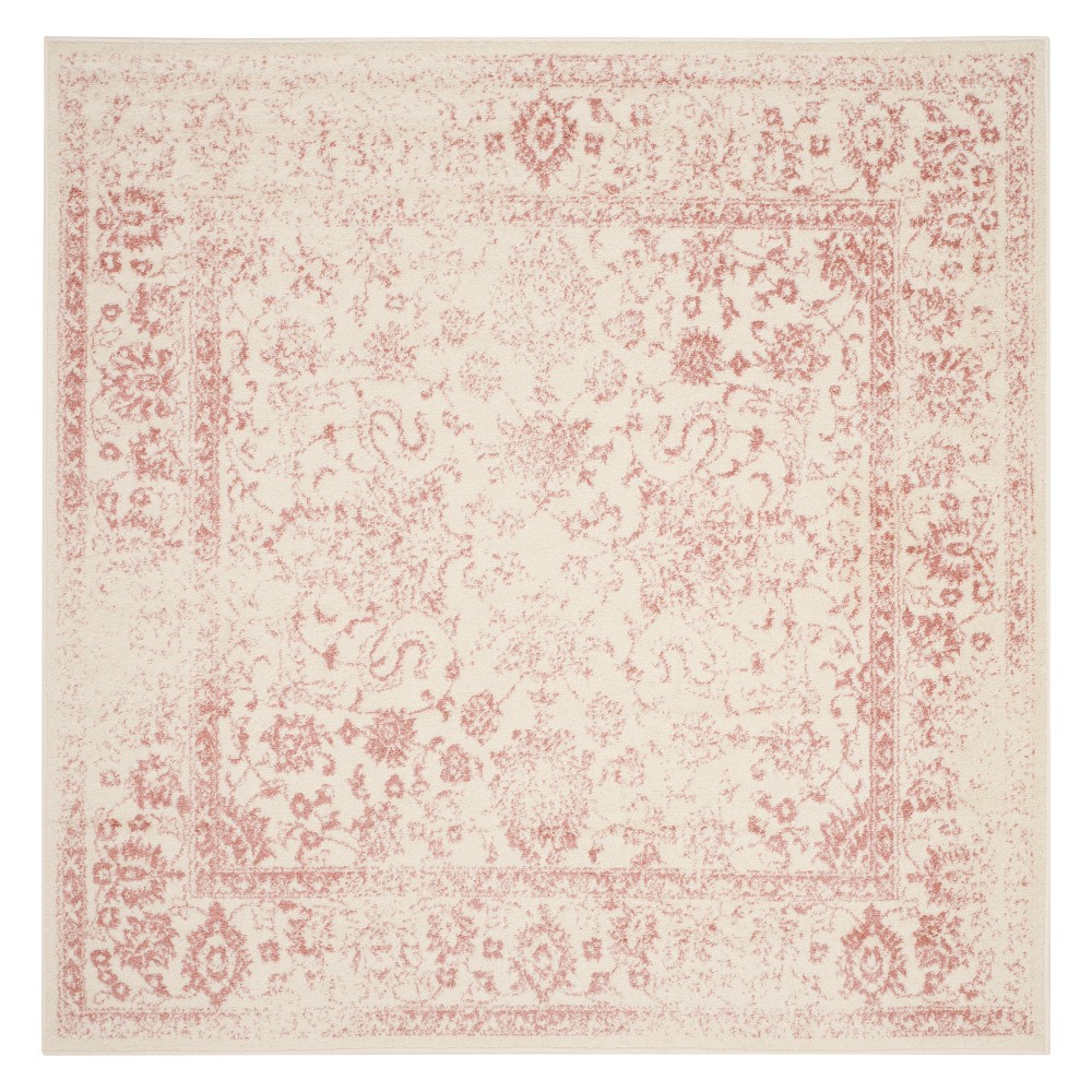 8'x8' Spacedye Design Square Area Rug Ivory/Rose - Safavieh