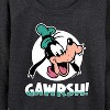 Women's - Disney - Goofy Gawrsh Lightweight French Terry Wide Neck Long Sleeve Shirt - 2 of 4