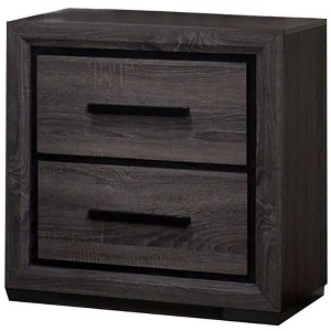 NicBex 15.6 inch Wide Nightstand with 2 Drawers,Modern Side Table with Antique Gray Finish,Bedside Table for Bedroom,Living Room - 1 of 4
