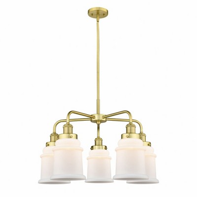Canton - 5 Light Stem Hung Chandelier In Industrial Style-16.25 Inches Tall and 24 Inches Wide