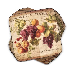 Pimpernel Abundant Fall Set of 6 Coasters - 4.25" Square - 1 of 4