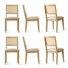 Dining Chairs, Mid Century Upholstered Dining Chairs, Rattan Back Chairs with Black Frame for Kitchen or Dining Room-Tanpinhause - 2 of 4