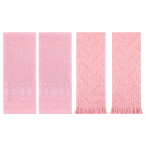 REGALWOVEN 4 Pcs Solid Cotton Soft Absorbent Waffle Hand Towel 13" x 29" - 1 of 4