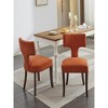 23.23"Farmhouse Linen Fabric Upholstered Accent Chair Curved Backrest - 2 of 4