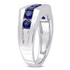 EVERLY JEWELRY | Sterling Silver 1 1/4 CT TGW Created Blue Sapphire Channel Set Men's Ring - image 2 of 4